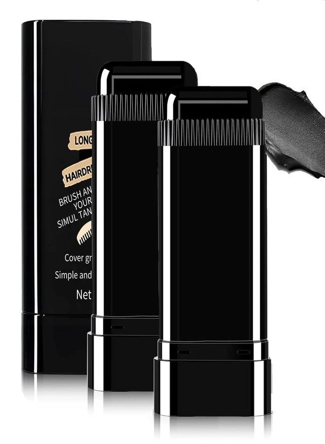 FHH Safe and Convenient Comb Hair Dye Stick, White Hair Cover Stick, 2-in-1 Convenient Instant Dyeing, Waterproof and Sweat Proof, Quick Root Dressing (Black) c - Image 1